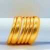Elegant Golden Glitter Bangles Set for Women (2")