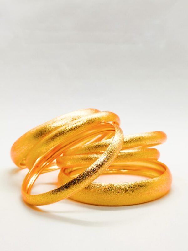 Elegant Golden Glitter Bangles Set for Women (2") - Image 2